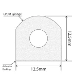 RC-S004-SAB - EPDM Sponge D Section (SAB) - 12.5mm x 12.5mm