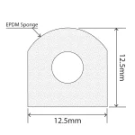 RC-S004 - EPDM Sponge D Section - 12.5mm x 12.5mm