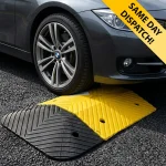 RC10114 - Speed Bump Kit 75mm - BMW car driving over speed bump with same day dispatch banner