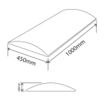 RC10116 - Heavy-Duty Speed Bump Kit - 60mm (10mph) - Dimensional drawing