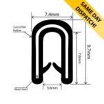 RCK-0015 - EPDM Self-Grip Edge Trim (FR to EN 45542-2) - 7.4mm x 9.7mm - available for same day dispatch