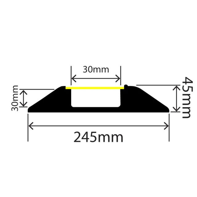 RC-HDCP-245X45-1C - Heavy-Duty Hi-Vis Cable Protector - 245mmx 45mm