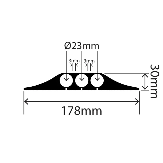 RC-IELCP-178X30 - Industrial Easy-Lay Cable Protector - 178mm x 30mm
