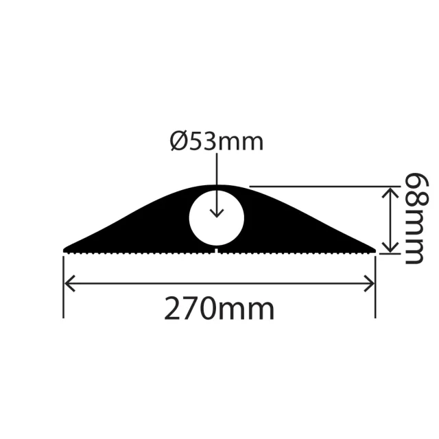 RC-IELCP-270X68 - Industrial Easy-Lay Cable Protector - 270mm x 68mm x 1.5m