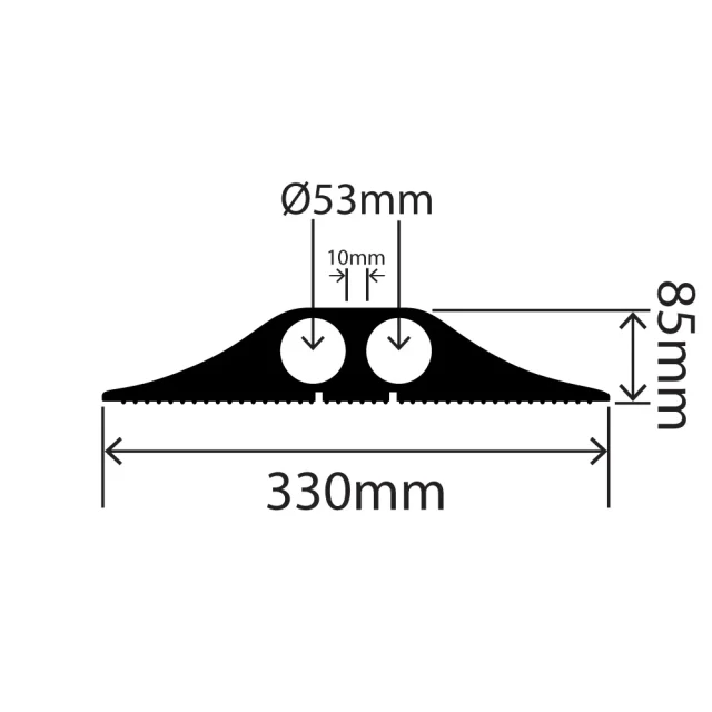 RC-IELCP-330X85 - Industrial Easy-Lay Cable Protector - 330mm x 85mm x 1.5m