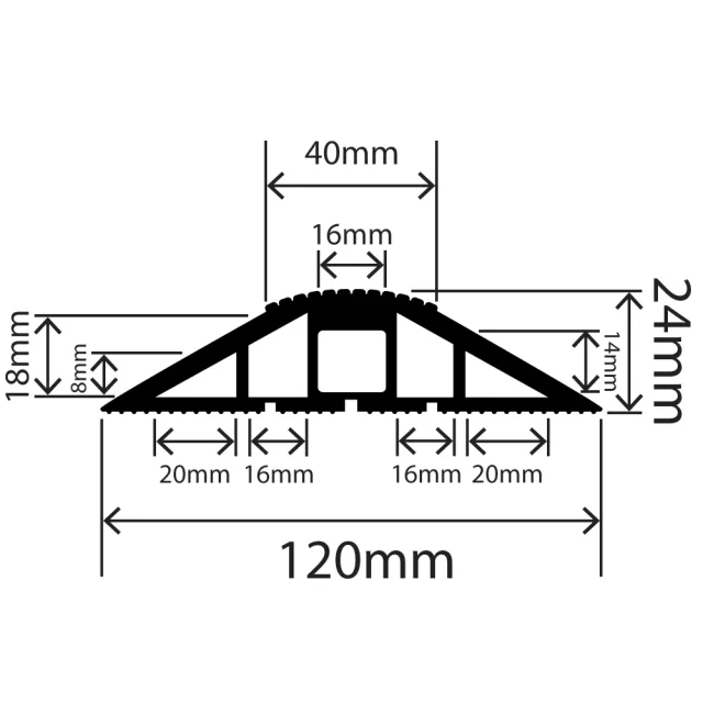 RC-MFCP-120X24 - Multi-Fit Cable Protector - 120mm x 24mm