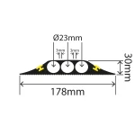 RC-IHVCP-156X30 - Hi-Vis Cable Protector - 178mm x 30mm