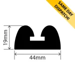RCB-103 - EPDM Rubber B Fender - 44mm x 19mm x 30m - Available for same day dispatch