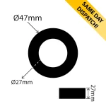 CU-MO-1139-S - Nitrile Rubber Buffer - 47mm OD x 27mm ID x 27mm - Available for same day dispatch