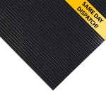 RC04153-CL2-BLK-10X370 - Fine Ribbed Electrical Matting - 10m x 370mm x 4mm - Available for same day dispatch