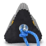 Hi-Vis Rubber Wheel Chock - 150mm x 170mm - Front View