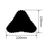 RC1300-220X230-BLK - Rubber Wheel Chock - 220mm x 230mm