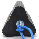 Hi-Vis Rubber Wheel Chock - 220mm x 230mm - Front View