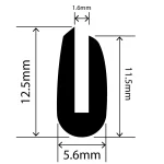 RC-I0728 Neoprene U Channel 5.6mm x 12.5mm
