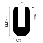RC-I0805 Neoprene U Channel 7.75mm x 13.5mm