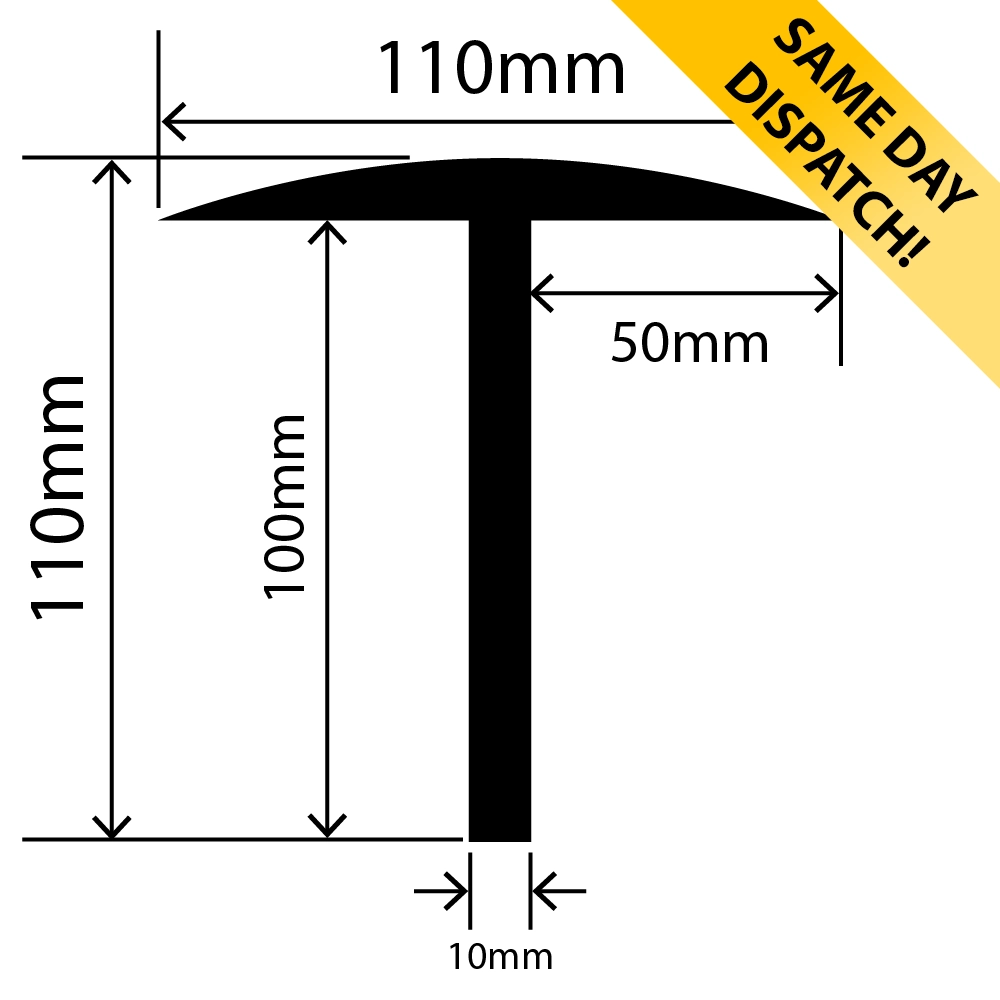 RC01110-110110 - Weighbridge Rubber Profile - 110mm x 110mm - Available for same day dispatch