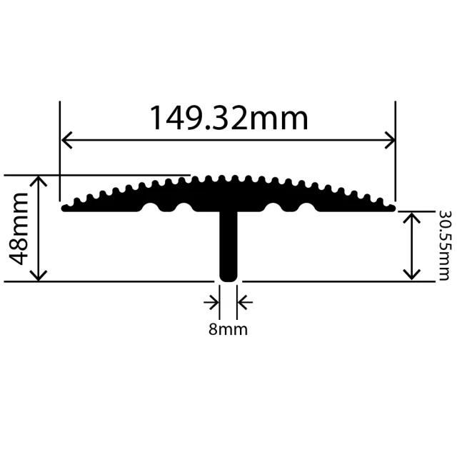 RC01110-149 - Weighbridge Rubber Profile - 149.32mm x 48mm