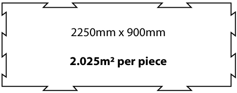 PAD25 - Foam Shock Pad 2.025m2 Diagram