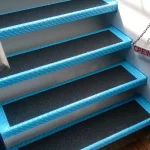 RC3460 - Black Marine Anti-slip Safety Grip Tape Installed on a Boat Steps