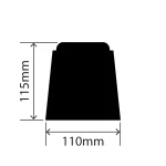 RC1330-110X115X360 - Rubber Dock Bumper - 110mm x 115mm x 360mm