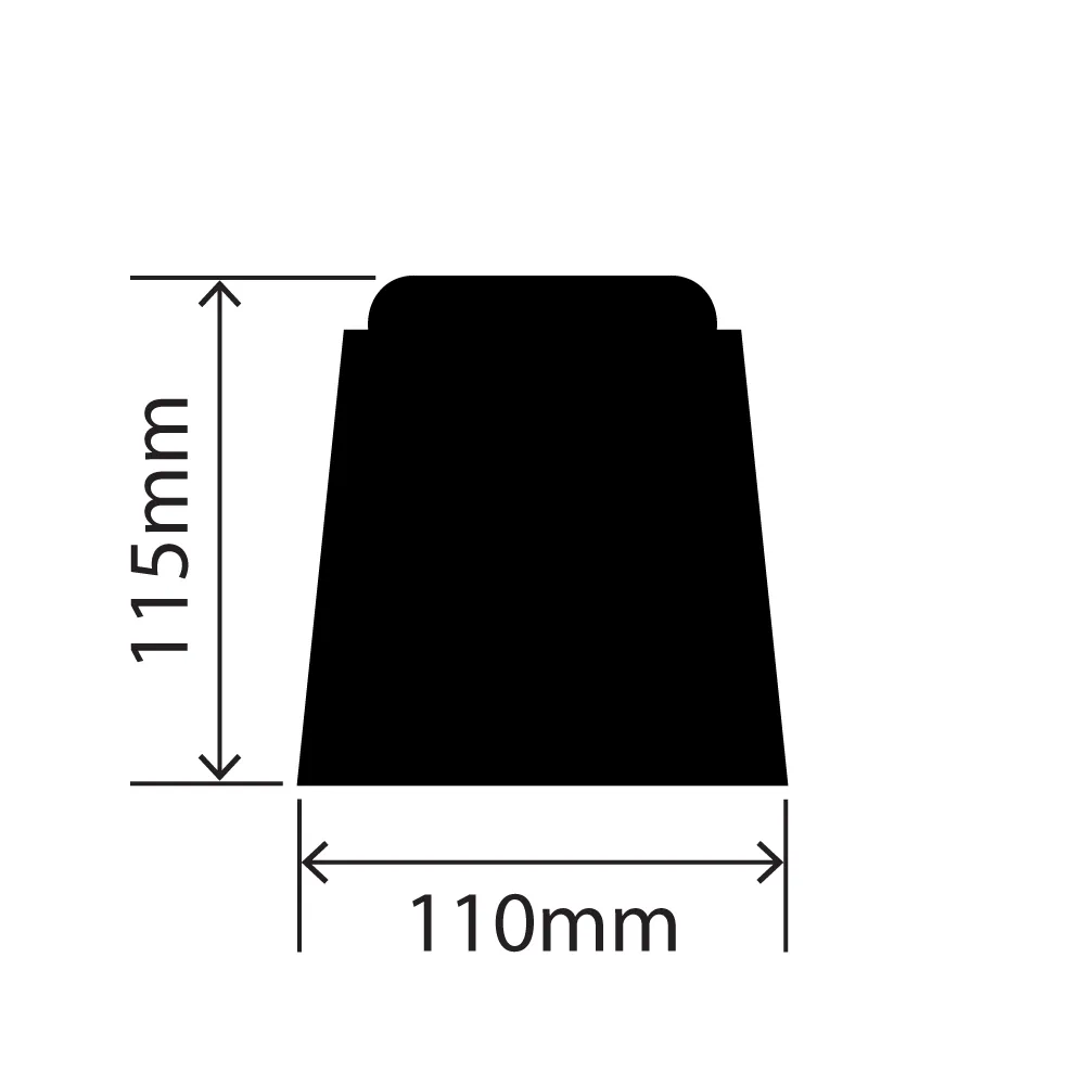 RC1330-110X115X360 - Rubber Dock Bumper - 110mm x 115mm x 360mm