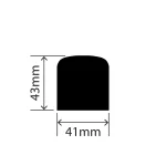 RC1330-41X43X127 - Rubber Dock Bumper - Rubber Dock Bumper - 41mm x 43mm x 127mm