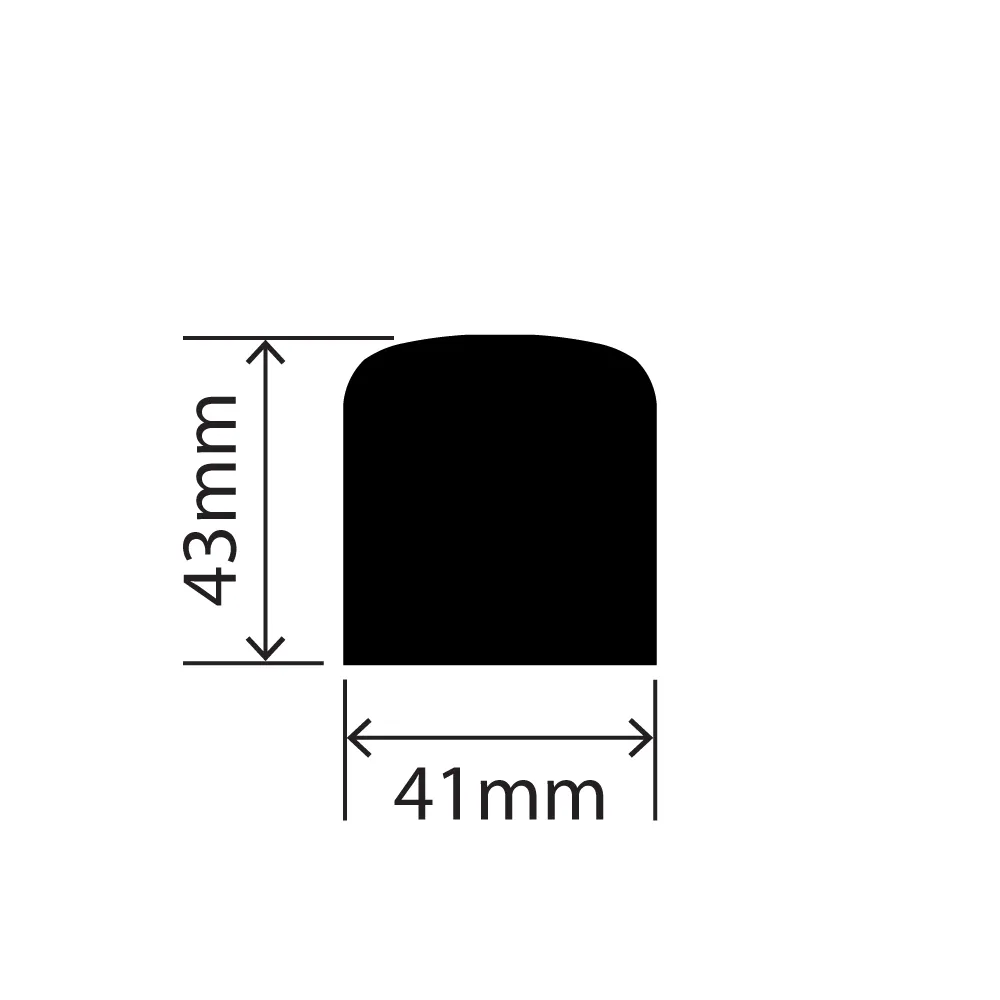 RC1330-41X43X127 - Rubber Dock Bumper - Rubber Dock Bumper - 41mm x 43mm x 127mm