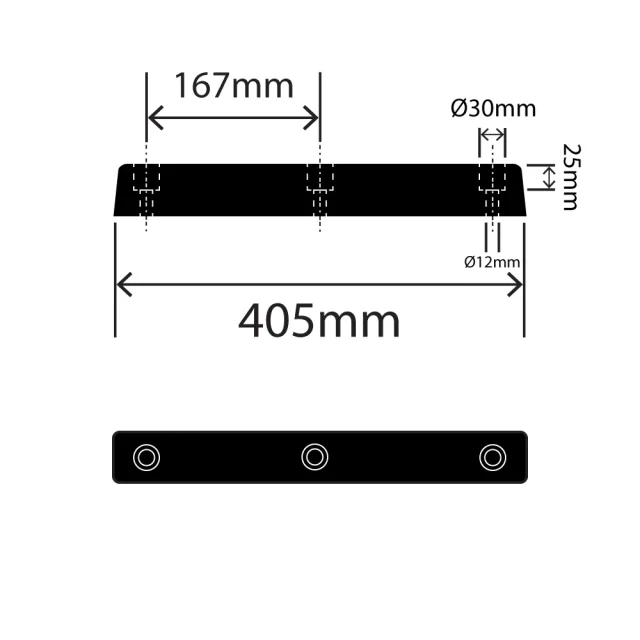 RC1330-50X50X405 - Rubber Dock Bumper - 50mm x 50mm x 405mm