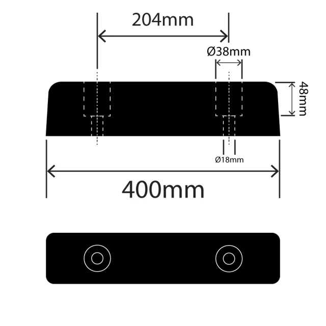 RC1330-80X72X400 - Rubber Dock Bumper - 80mm x 72mm x 400mm