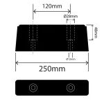 RC1330-80X90X250 - Rubber Dock Bumper - 80mm x 90mm x 250mm