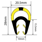 EP-TPE-10002 TPE Edge Protector - 20.5mm x 28mm