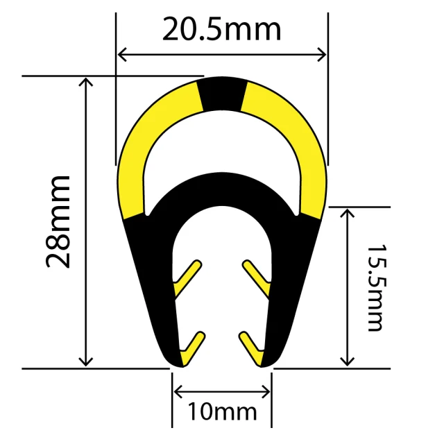 EP-TPE-10002 TPE Edge Protector - 20.5mm x 28mm