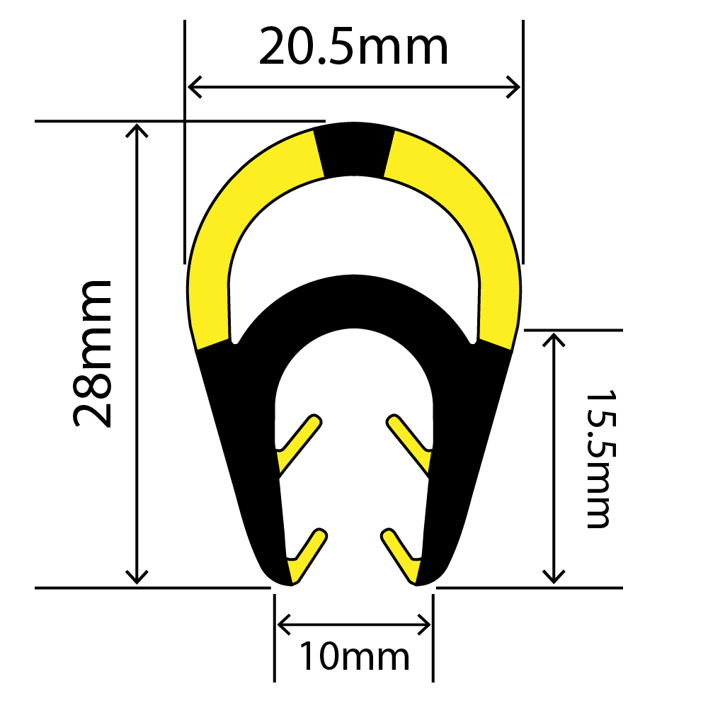 EP-TPE-10002 TPE Edge Protector - 20.5mm x 28mm