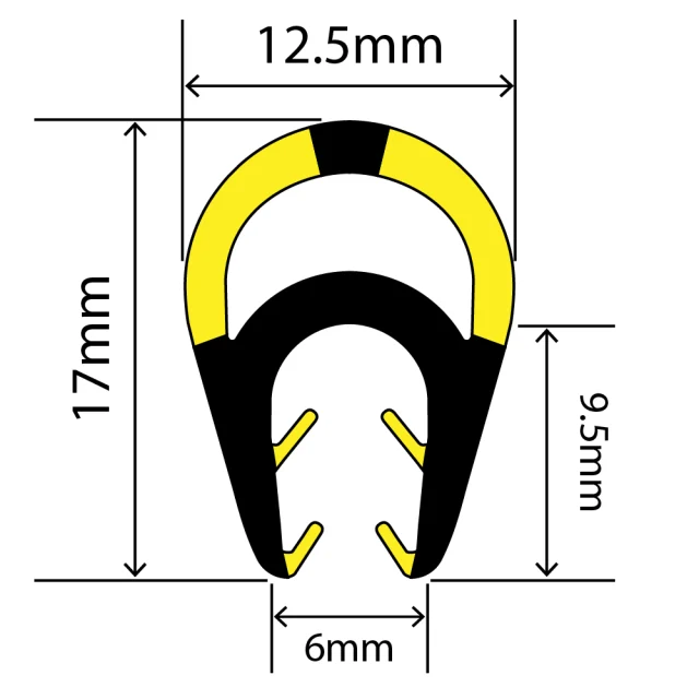 EP-TPE-10003 TPE Edge Protector - 12.5mm x 17mm