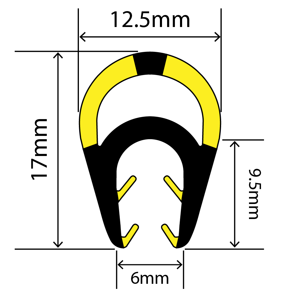 EP-TPE-10003 TPE Edge Protector - 12.5mm x 17mm