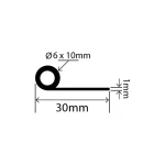 RC-087 TPE P Profile - 30mm x 10mm