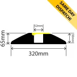 RC-HDCP-320X65 - Heavy-Duty Hi-Vis Cable Protector (1 Channel) - 320mm x 65mm x 0.9m - In stock for same day dispatch