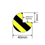 RC-PU-EP-002 - PU Foam Round Edge Protector - 40mm x 40mm