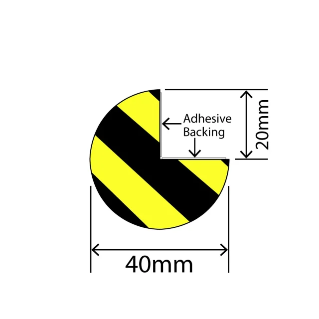 RC-PU-EP-002 - PU Foam Round Edge Protector - 40mm x 40mm