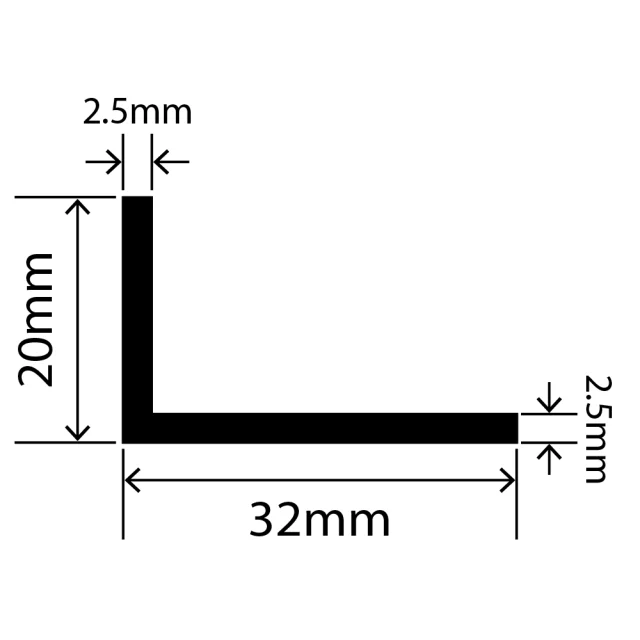 LP-SIL-10005 - Silicone L Profile 32mm x 20mm