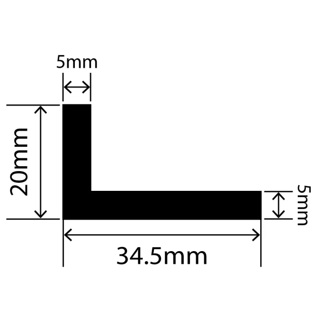 LP-SIL-10008 - Silicone L Profile 34.5mm x 20mm