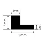 LP-SIL-10009 - Silicone L Profile 5mm x 3mm