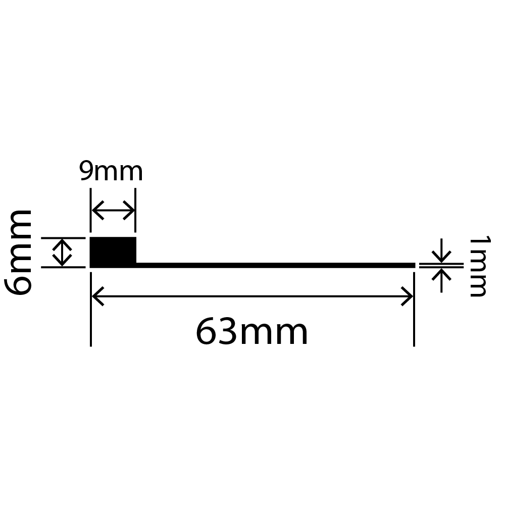 LP-SIL-10010 - Silicone L Profile 63mm x 6mm