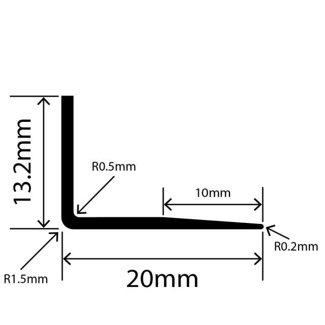 LP-SIL-10016 - Silicone L Profile 20mm x 13.2mm