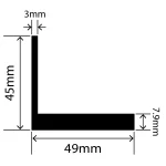 LP-SIL-10019 - Silicone L Profile 49mm x 45mm