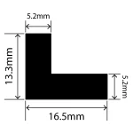 LP-SIL-10021 - Silicone L Profile 16.5mm x 13.3mm