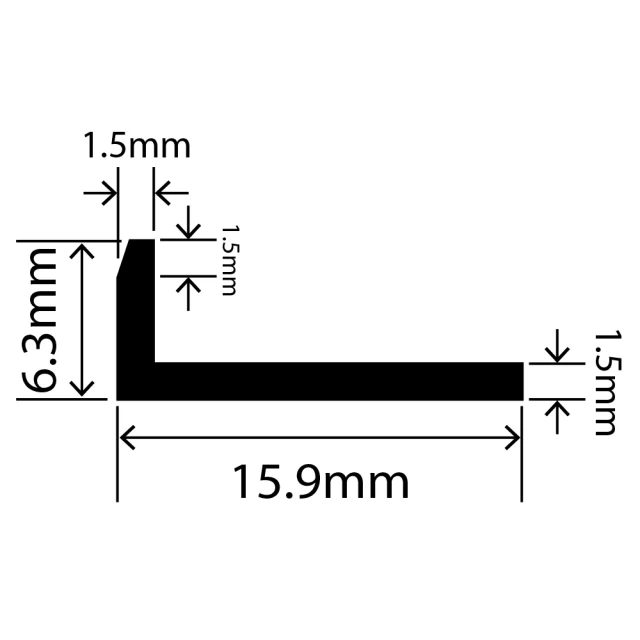 LP-SIL-10022 - Silicone L Profile 15.9mm x 6.3mm