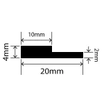 LP-SIL-10025 - Silicone L Profile 20mm x 4mm