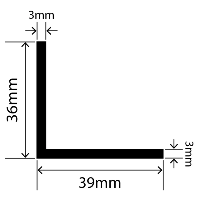 LP-SIL-10026 - Silicone L Profile 39mm x 36mm