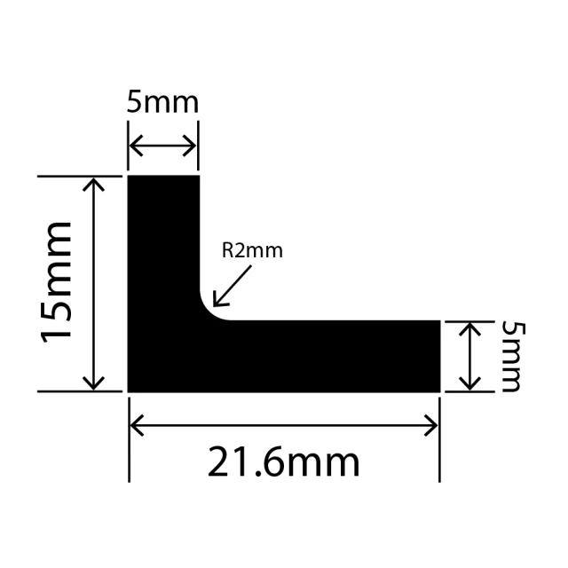 LP-SIL-10028 - Silicone L Profile 21.6mm x 15mm